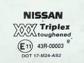 стекло двери задней левой, ориг. номер 43R-00003, 823012F000, Nissan Primera P11 1996-2000