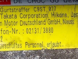 ремень безопасности передний левый, ориг. номер C9ST077, Nissan Almera N16 2000-2003