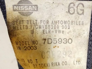 ремень безопасности задний, ориг. номер G099701, Infiniti G35 3 поколение 2002-2007