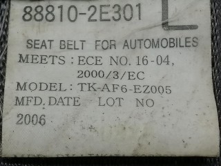 ремень безопасности передний левый, ориг. номер 88810-2E301, C9260N, Hyundai Tucson 1 поколение 2004-2010