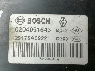 главный тормозной цилиндр, ориг. номер 0204051643, 29175A0922, Renault Laguna 3 поколение 2007-2012