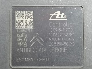 блок ABS, ориг. номер 9804162080, 10.0915-1177.3, 10.0220-0231.4, 10.0622-3278.3, 28.5150-5019.3, Peugeot 208 1 поколение 2012-2016