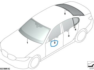 стекло двери передней левой, ориг. номер 51337432229, 7432229, BMW 3 G20/G21 2018-2022