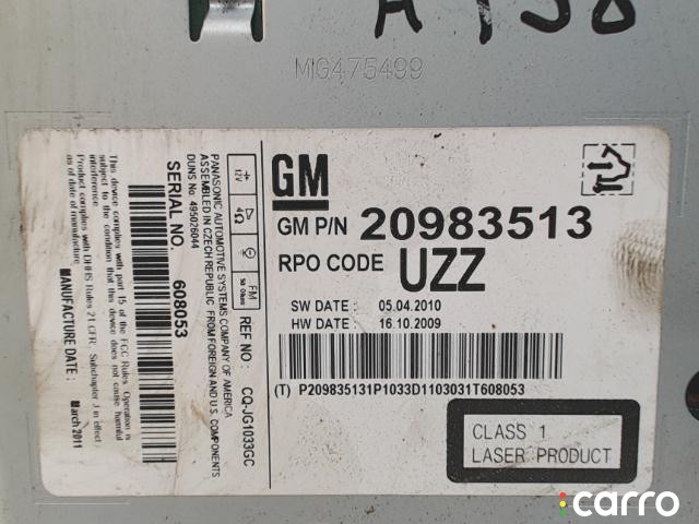 Магнитола Opel Astra J 2011г. - фото №2