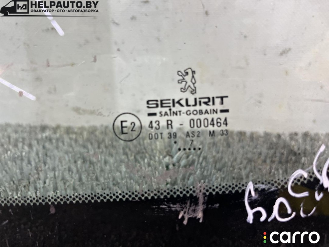 стекло кузовное боковое левое Peugeot 306 1 поколение [рестайлинг] 1997-2002, левый руль, 43R000464, фото 3
