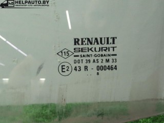 стекло двери передней левой, ориг. номер 43R000464, DOT39AS2M33, Renault Clio 2 поколение 1998-2002