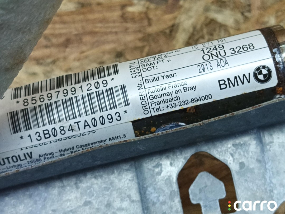 подушка безопасности боковая (шторка) правая BMW X6 E71 [рестайлинг] 2012-2014, левый руль, 72126979912, фото 4