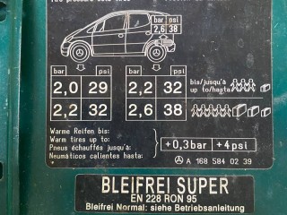 Лючок топливного бака, Mercedes-Benz A W168 1997-2001