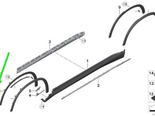 накладка колесной арки правая, ориг. номер 51778069286, BMW X5 2018-2023