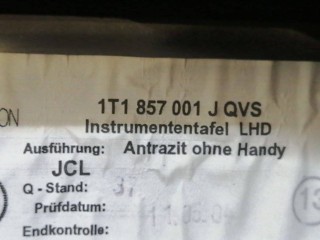 панель передняя салона (торпедо), ориг. номер 1T1857001J, Volkswagen Touran 1 поколение 2003-2006