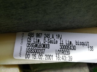 обшивка стойки передней, ориг. номер 4B5867245A, Audi A6 C5 1997-2001