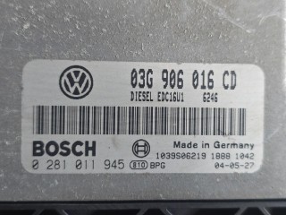 блок управления двигателем, ориг. номер 0281011945, 03G906016CD, Volkswagen Touran 1 поколение 2003-2006