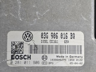 блок управления двигателем, ориг. номер 03G906016BQ, 0281011906, Volkswagen Touran 1 поколение 2003-2006