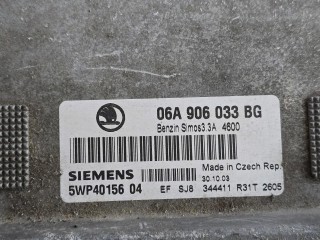 блок управления двигателем, ориг. номер 06A906033BG, 5WP4015604, Skoda Octavia 1 поколение [рестайлинг] 2000-2011