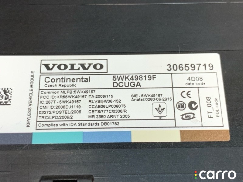 Блок бесключевой доступ Volvo XC70 2013-2017, 30659719, фото 5