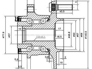Ступица задняя, ориг. номер 3785A035, 3785A064, 3785A073, 1609910580, 1613731080, 1628930980, Z89640R, Mitsubishi Outlander 3 поколение [рестайлинг] 2014-2015