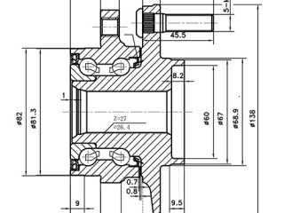 Ступица передняя, ориг. номер 51750J9000, 51750F2000, 51750F0000, Z89693R, Hyundai Kona 1 поколение [рестайлинг] 2020-2023