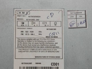 Магнитола, ориг. номер 96170C8250, Hyundai i20 2014-2018