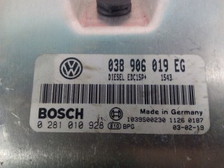 Блок управления двигателем, ориг. номер 038906019EG, 0281010928, Skoda Superb 2001-2006