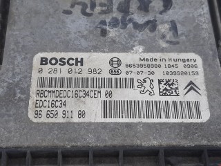 Блок управления двигателем, ориг. номер 9663786880, 0281012982, Peugeot Expert 2007-2013