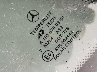 Стекло кузовное боковое левое, ориг. номер A1636700350, A1636702350, Mercedes ML W163 1997-2001