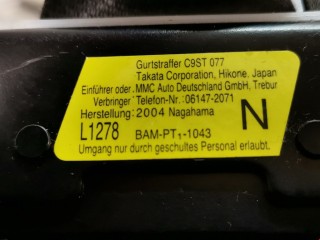 Ремень безопасности передний правый, ориг. номер MN134964HA, TKAB2EN263, Mitsubishi Lancer 2003-2010