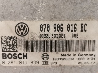 Блок управления двигателем, ориг. номер 070906016BC, 0281011839, Volkswagen Touareg 2002-2007
