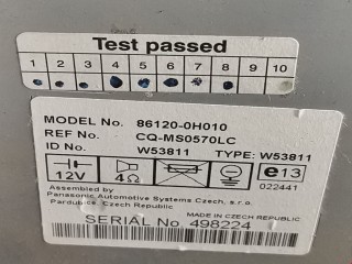 Магнитола, ориг. номер 861200H010, Toyota Aygo 2005-2008