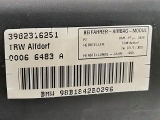 Подушка безопасности пассажира, ориг. номер 72128231625, 3982316251, BMW 7 E38 1994-1998