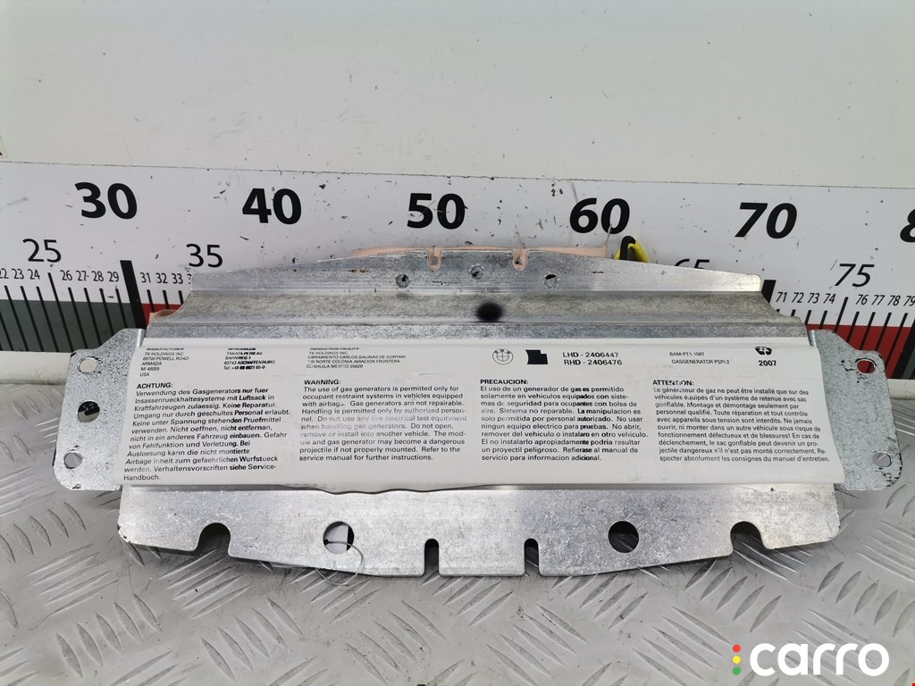 Подушка безопасности пассажира BMW X5 E70 2006-2010, внедорожник 5 дв., левый руль, 72127943538, фото 1