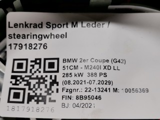 Руль, ориг. номер 32308746690, 62822005N, BMW 2 G42 2021-2024