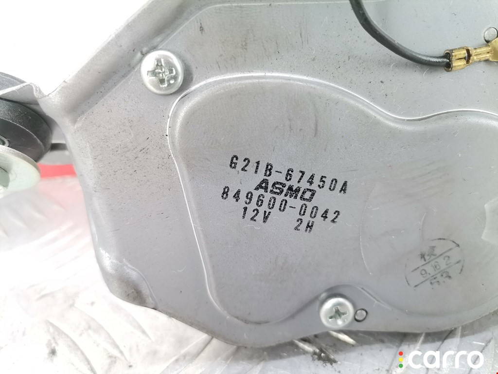 Моторчик заднего стеклоочистителя (дворника) Mazda 6 2002-2005, универсал, левый руль, G21B67450A, фото 3