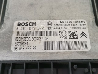 Блок управления двигателем, ориг. номер 0281013872, 9664843780, Citroen C3 Picasso 2008-2012
