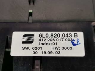Блок управления печки/климат-контроля, ориг. номер 6L0820043, 412206017003, Seat Ibiza 2001-2006