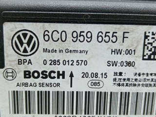 Блок AirBag, ориг. номер 6C0959655F, 0285012570, Skoda Rapid 2012-2017