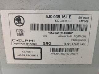 Магнитола, ориг. номер 5J0035161E, 28473883, Skoda Rapid 2012-2017