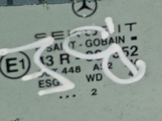 Стекло двери задней правой, ориг. номер A1687351610, Mercedes A W168 2001-2004