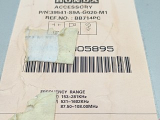 Магнитола, ориг. номер 39541S9AG020M1, BB714PC, Honda CR-V 2001-2004