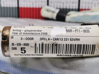Подушка безопасности боковая (шторка), ориг. номер 366398980, 20955173, Opel Astra 1998-2009