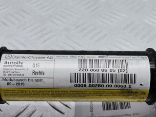 Подушка безопасности боковая (шторка), ориг. номер 2208600605, A2208600605, Mercedes S W220 1998-2002