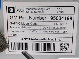 Дисплей, ориг. номер 95034198, 14799437, Chevrolet Orlando 2010-2018