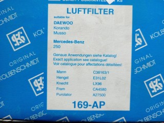 Фильтр воздушный Mercedes E W124 1993-1998, дизель, 169AP