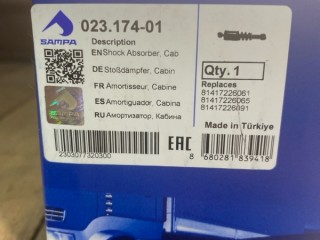 Амортизатор кабины, ориг. номер 20439, MONROE, SACHS, 112014, 81417226061, MANDO, 02317401, CB0197, 317927, 81417226091, 8703424SX, 030060095, 383021, 107300, 895286R, 312836, 895421, MSS017358, 200132, 27101315, K0130110083, 023174, T00033010, SC049, R04405, 0563026, SK469006601, PY7272001PM, 50012011, SK469006601PL, 1501110, 857042, 030060095S, M6000734, 2317401, 27303004, 204280C, 180500100415, 090707950185, 27J300, MAN TGA 2000-2008