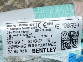 Подушка безопасности боковая(шторка) правая, ориг. номер 3SD880742D, Bentley Continental GT 2017-2024