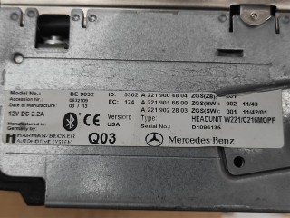 Магнитола comand рестайл., ориг. номер A2219004804, NOMER, A2219007802, A2219006403, KATALOGU, SOVMESTIMYE, A2219009003, Mercedes-Benz S W221 2009-2013