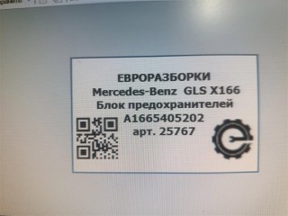 Блок предохранителей, ориг. номер A1665402450, NOMER, A1665405202, KATALOGU, SOVMESTIMYE, A1665404902, A1665405002, A1665405102, Mercedes-Benz GLS X166 2015-2019