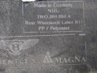 Подкрылок задний правый., ориг. номер NOMER, KATALOGU, SOVMESTIMYE, 3W0809084, 3W0809084A, Bentley Flying Spur