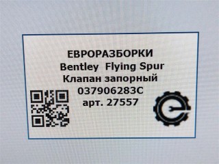 Клапан запорный, ориг. номер 037906283D, 037906283C, 72288006, 037906283, NOMER, KATALOGU, SOVMESTIMYE, 07C133185BS, 72288006APG, 07C133267AM, Bentley Flying Spur