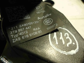 Ремень безопасности Skoda Superb II рестайлинг 2013-2015, левый руль, 3T9857447