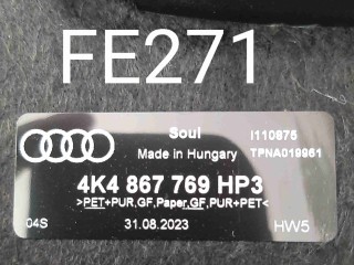 Полка багажника Audi E-Tron I 2018-2023, левый руль, 4K4867769